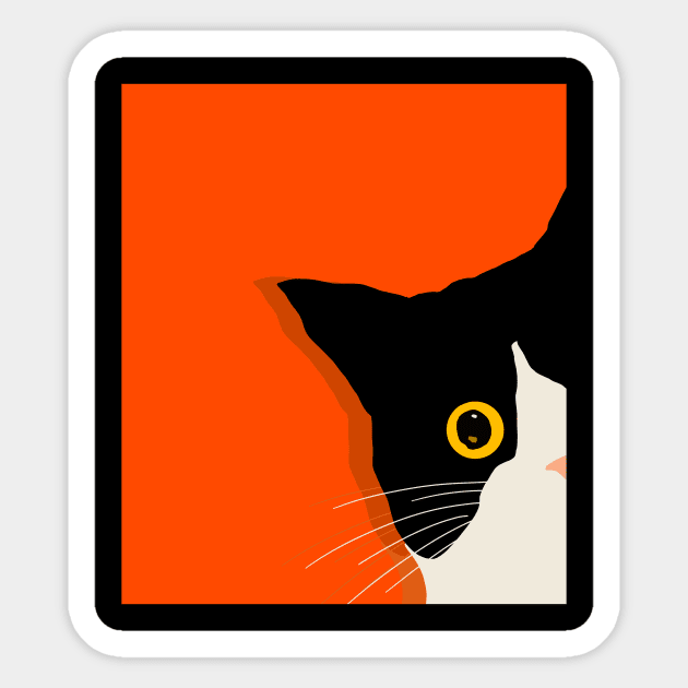 Cat spying you Sticker by thecolddots